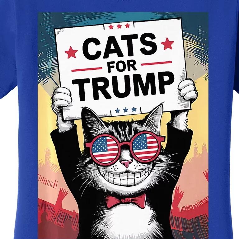 Cats For Trump Vance 2024 Kittens And Ducks For Trump 2024 Women's T-Shirt