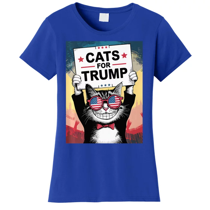 Cats For Trump Vance 2024 Kittens And Ducks For Trump 2024 Women's T-Shirt