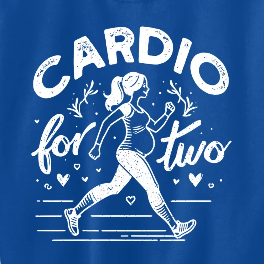 Cardio For Two Funny Pregnancy Workout Funny Gift Kids Sweatshirt