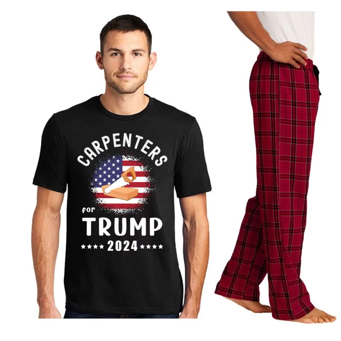 Carpenters For Trump 2024 American Flag Vote Trump Gift Pajama Set