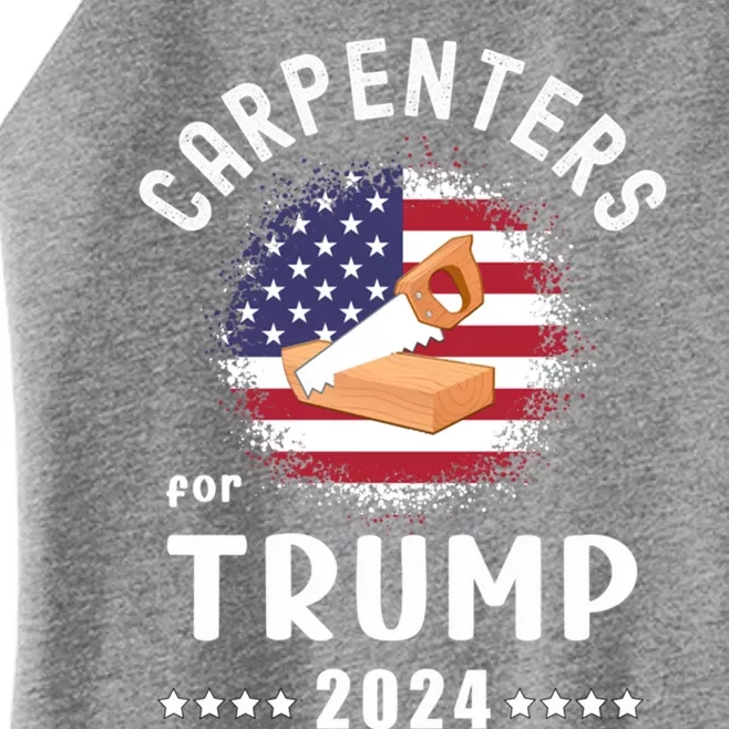 Carpenters For Trump 2024 American Flag Vote Trump Gift Women’s Perfect Tri Rocker Tank