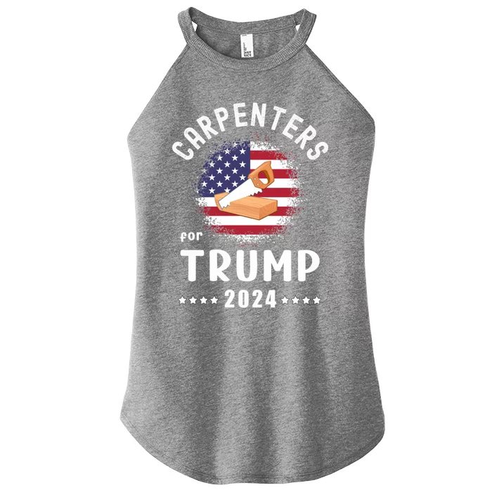 Carpenters For Trump 2024 American Flag Vote Trump Gift Women’s Perfect Tri Rocker Tank