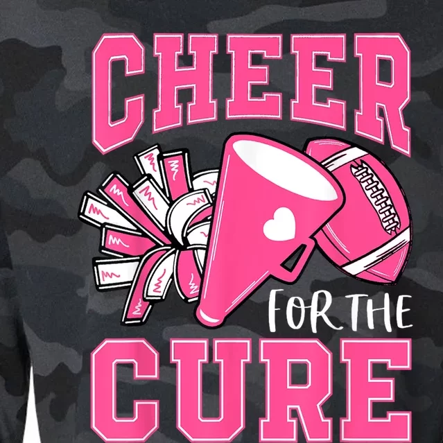 Cheer For The Cure Breast Cancer Awareness Cheerleader Funny Cropped Pullover Crew