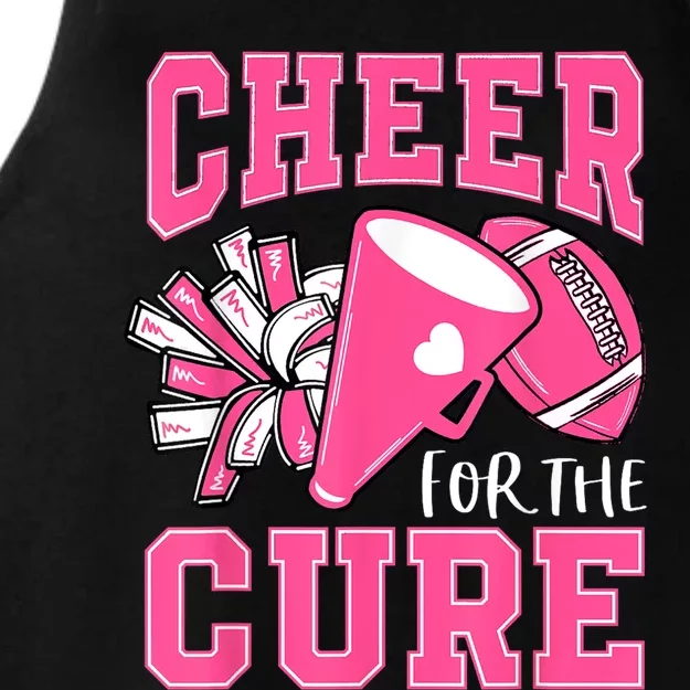 Cheer For The Cure Breast Cancer Awareness Cheerleader Funny Ladies Tri-Blend Wicking Tank