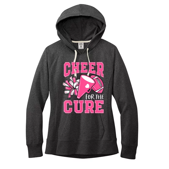 Cheer For The Cure Breast Cancer Awareness Cheerleader Funny Women's Fleece Hoodie