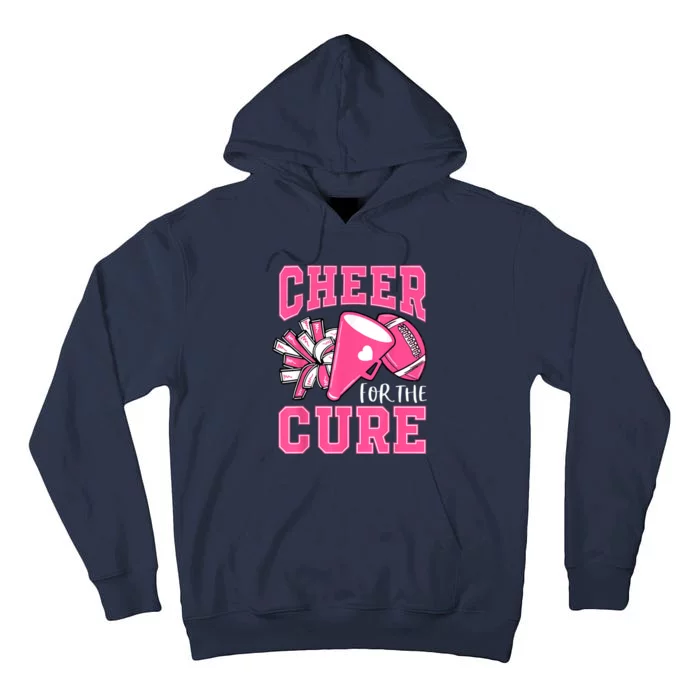 Cheer For The Cure Breast Cancer Awareness Cheerleader Funny Tall Hoodie