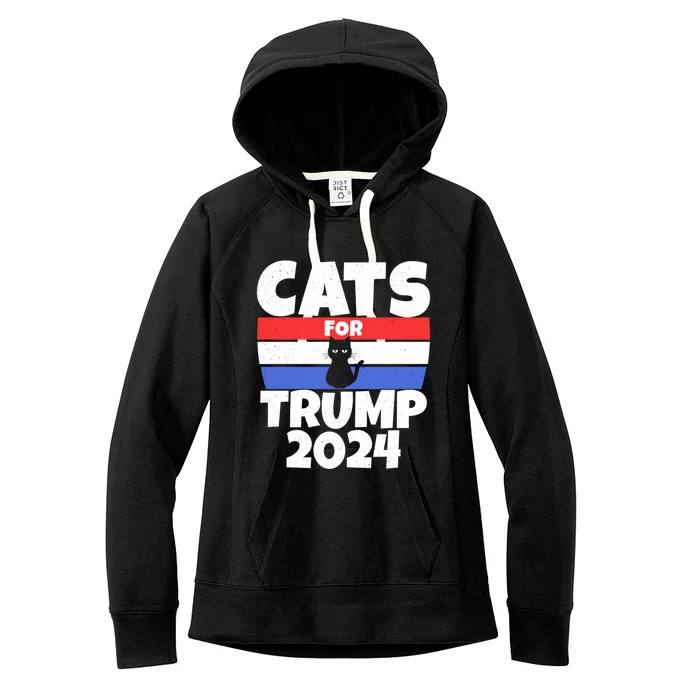 Cats For Trump 2024 Cat Owner Republican Cute Gift Women's Fleece Hoodie