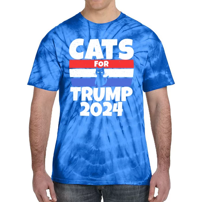 Cats For Trump 2024 Cat Owner Republican Cute Gift Tie-Dye T-Shirt