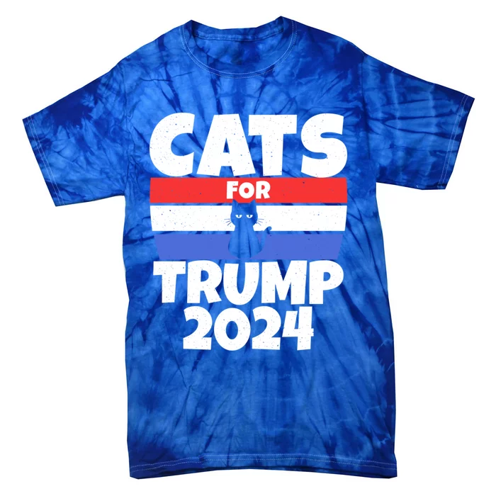 Cats For Trump 2024 Cat Owner Republican Cute Gift Tie-Dye T-Shirt