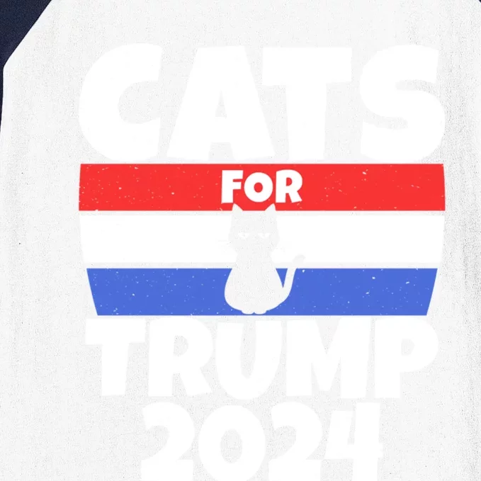 Cats For Trump 2024 Cat Owner Republican Cute Gift Baseball Sleeve Shirt