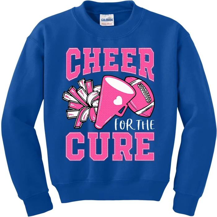 Cheer For The Cure Breast Cancer Awareness Cheerleader Funny Kids Sweatshirt