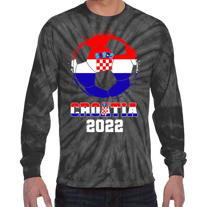 Croatia Football Team - Croatian Flag Football Soccer Fans Tie-Dye Long Sleeve Shirt