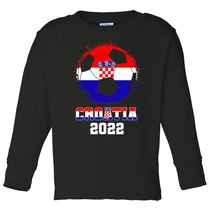 Croatia Football Team - Croatian Flag Football Soccer Fans Toddler Long Sleeve Shirt