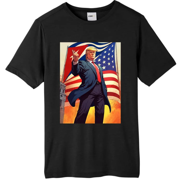 Cubans For Trump 2024 Pro Trump Cubanos Por Trump Cuban Flag ChromaSoft Performance T-Shirt