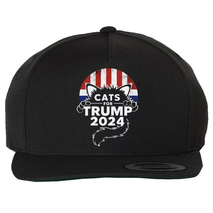 Cats For Trump 2024 Wool Snapback Cap