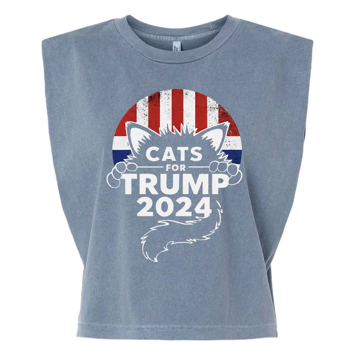 Cats For Trump 2024 Garment-Dyed Women's Muscle Tee