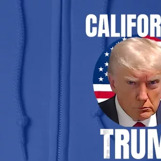 California For Trump Re Election MAGA USA American Flag Full Zip Hoodie