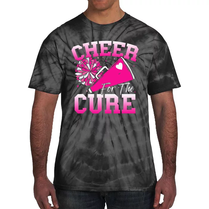 Cheer For The C.U.R.E Sport Breast Cancer Awareness Cheerleader Tie-Dye T-Shirt