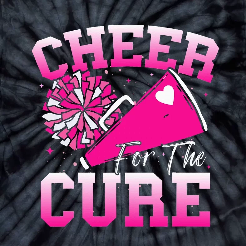 Cheer For The C.U.R.E Sport Breast Cancer Awareness Cheerleader Tie-Dye T-Shirt