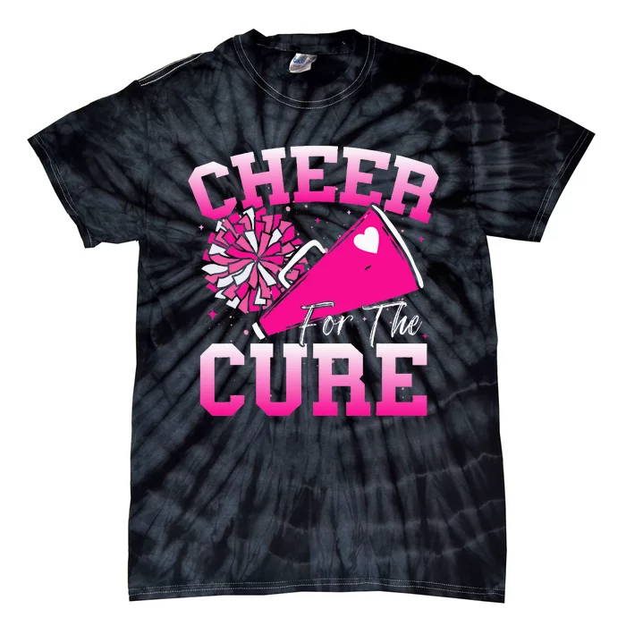 Cheer For The C.U.R.E Sport Breast Cancer Awareness Cheerleader Tie-Dye T-Shirt