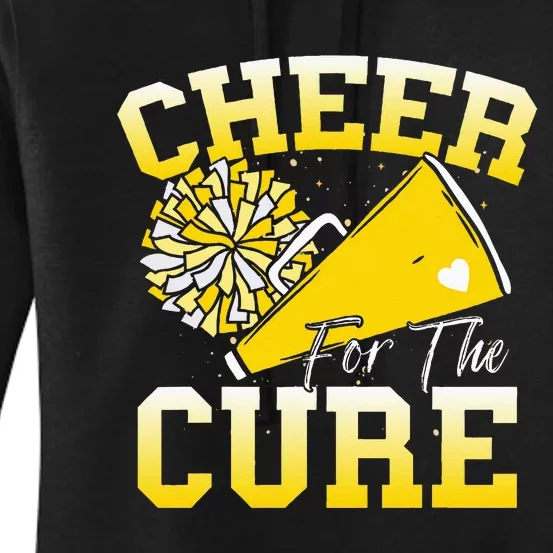 Cheer For The C.U.R.E Sport Childhood Cancer Awareness Cheer Women's Pullover Hoodie