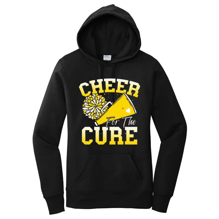 Cheer For The C.U.R.E Sport Childhood Cancer Awareness Cheer Women's Pullover Hoodie