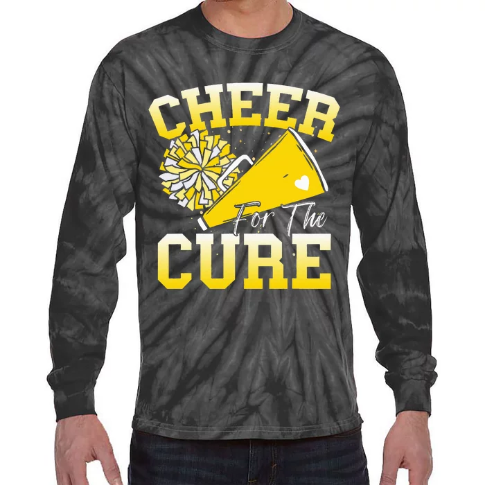 Cheer For The C.U.R.E Sport Childhood Cancer Awareness Cheer Tie-Dye Long Sleeve Shirt