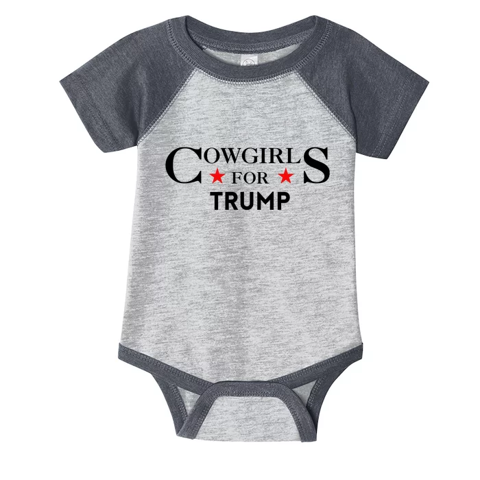 Cowgirls For Trump 2024 Infant Baby Jersey Bodysuit