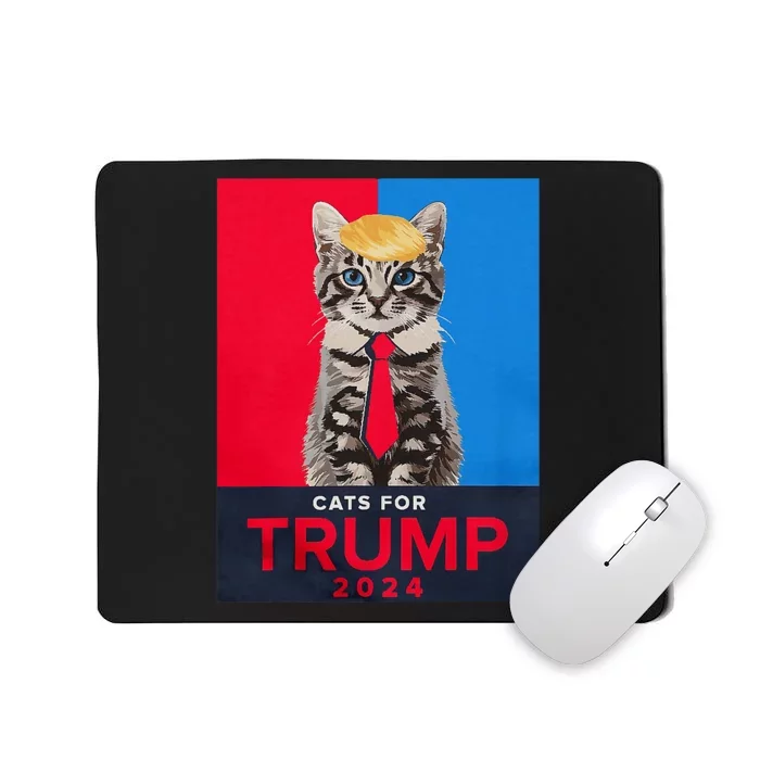 Cats For Trump 2024 Funny For Vance Trump Mousepad