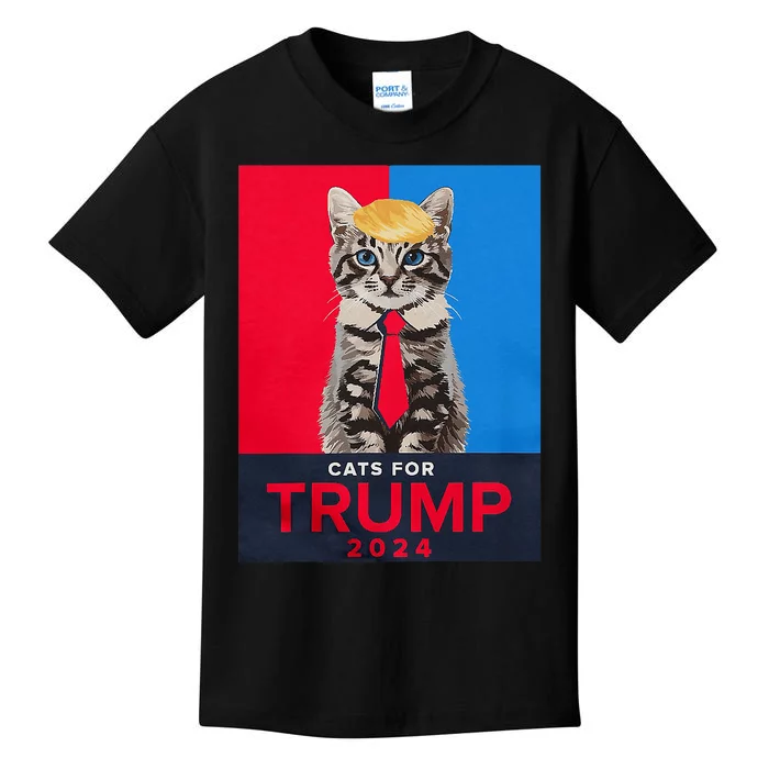 Cats For Trump 2024 Funny For Vance Trump Kids T-Shirt