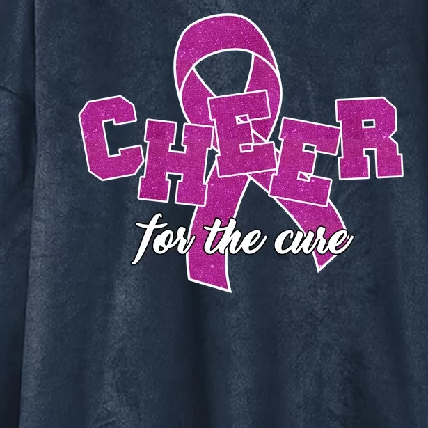 Cheer For The Cure Breast Cancer Awareness Ribbon Hooded Wearable Blanket