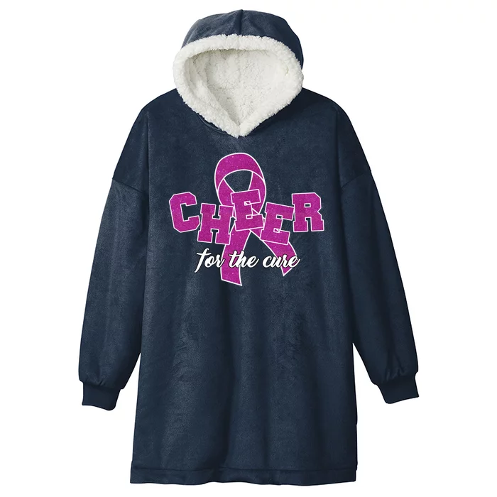 Cheer For The Cure Breast Cancer Awareness Ribbon Hooded Wearable Blanket