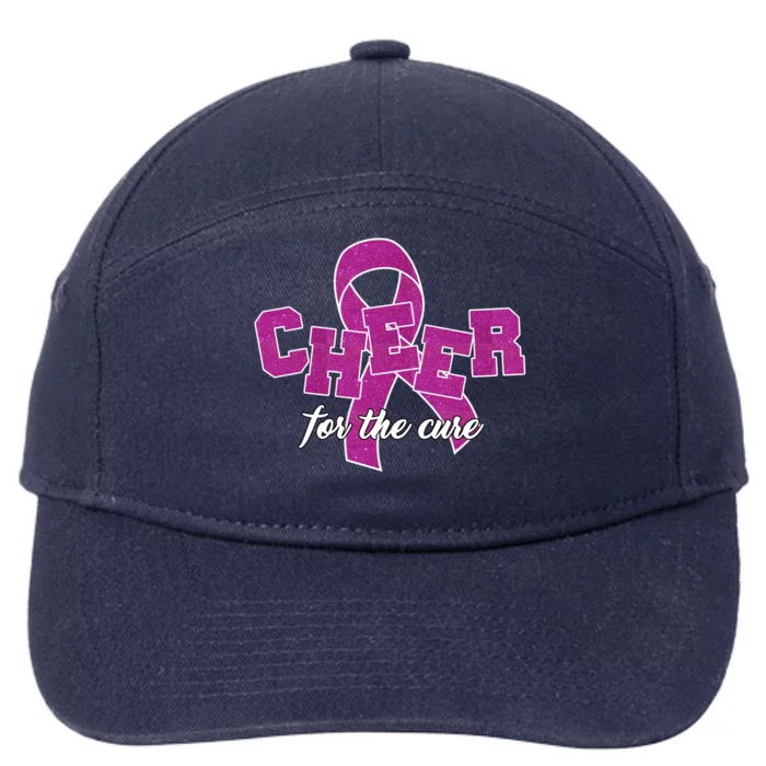 Cheer For The Cure Breast Cancer Awareness Ribbon 7-Panel Snapback Hat