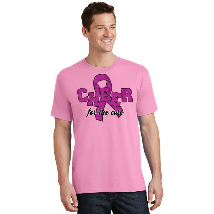 Cheer For The Cure Breast Cancer Awareness Ribbon T-Shirt