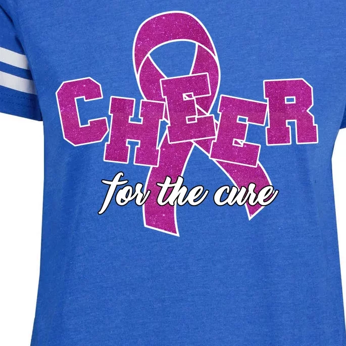 Cheer For The Cure Breast Cancer Awareness Ribbon Enza Ladies Jersey Football T-Shirt