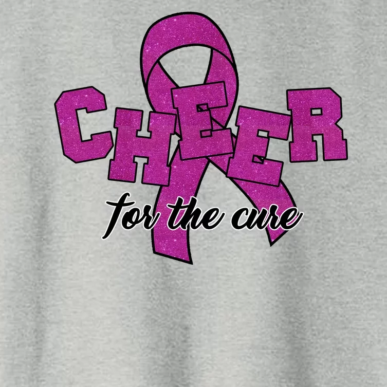 Cheer For The Cure Breast Cancer Awareness Ribbon Women's Crop Top Tee