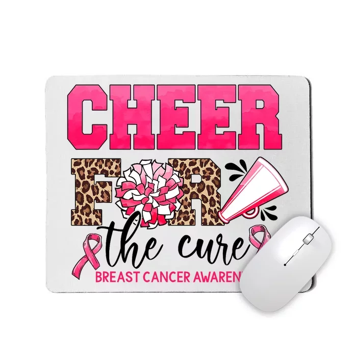 Cheer For The Cure Cheerleader Pink Ribbon Breast Cancer Mousepad