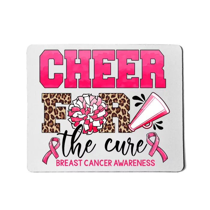 Cheer For The Cure Cheerleader Pink Ribbon Breast Cancer Mousepad