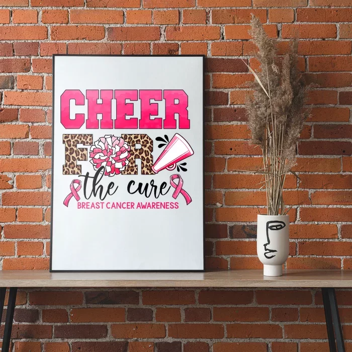 Cheer For The Cure Cheerleader Pink Ribbon Breast Cancer Poster