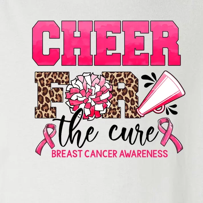 Cheer For The Cure Cheerleader Pink Ribbon Breast Cancer Toddler Long Sleeve Shirt