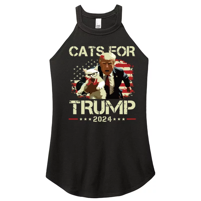 Cats For Trump 2024 Funny Vote For Trump Cats 2024 Women’s Perfect Tri Rocker Tank