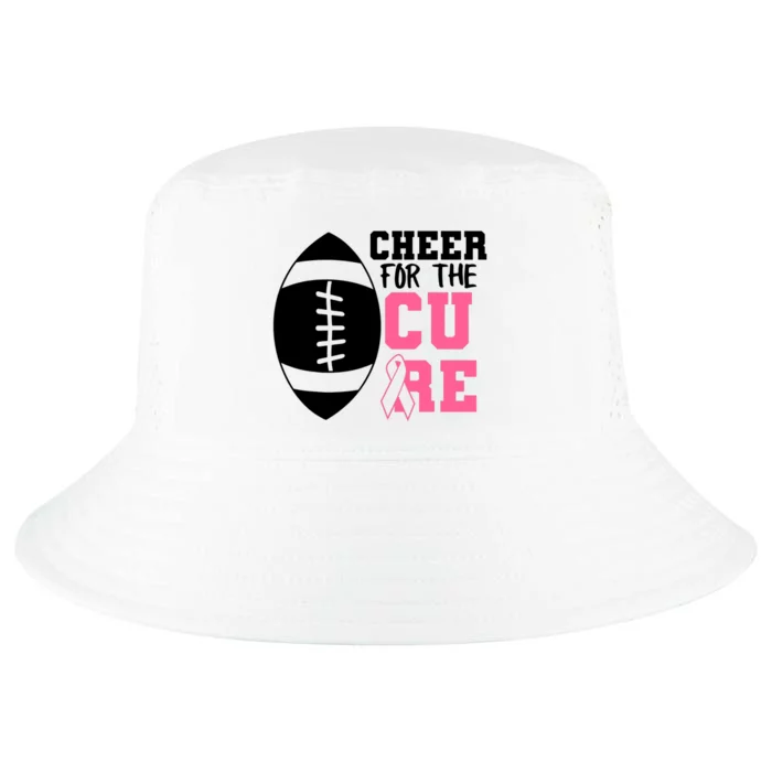 Cheer For The Cure Football Pink Breast Cancer Support Cool Comfort Performance Bucket Hat