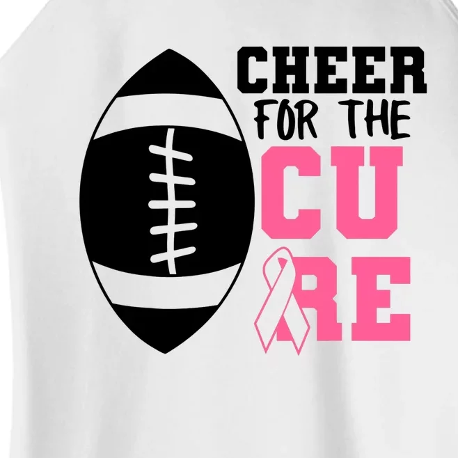 Cheer For The Cure Football Pink Breast Cancer Support Women’s Perfect Tri Rocker Tank