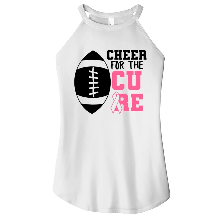 Cheer For The Cure Football Pink Breast Cancer Support Women’s Perfect Tri Rocker Tank