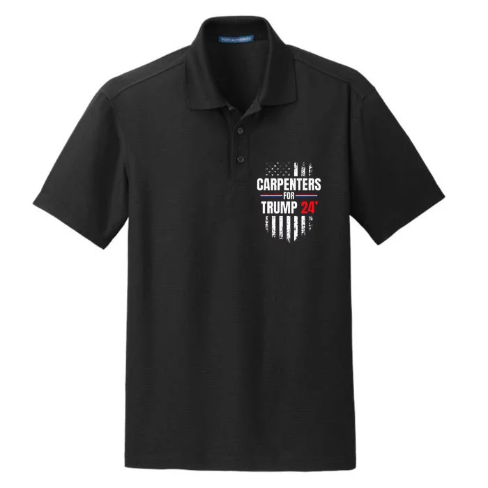 Carpenters For Trump 2024 American Flag Dry Zone Grid Performance Polo