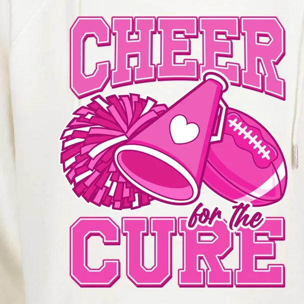 Cheer For The Cure Breast Cancer Awareness Cheerleader Womens Funnel Neck Pullover Hood