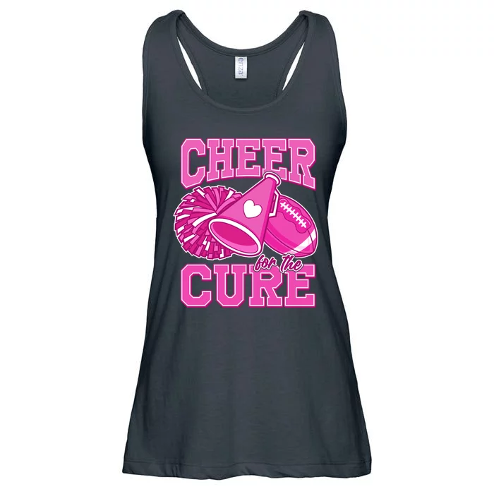 Cheer For The Cure Breast Cancer Awareness Cheerleader Ladies Essential Flowy Tank