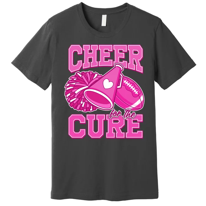 Cheer For The Cure Breast Cancer Awareness Cheerleader Premium T-Shirt