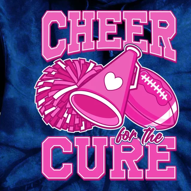 Cheer For The Cure Breast Cancer Awareness Cheerleader Tie Dye Hoodie