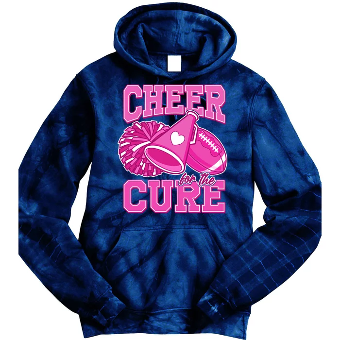 Cheer For The Cure Breast Cancer Awareness Cheerleader Tie Dye Hoodie